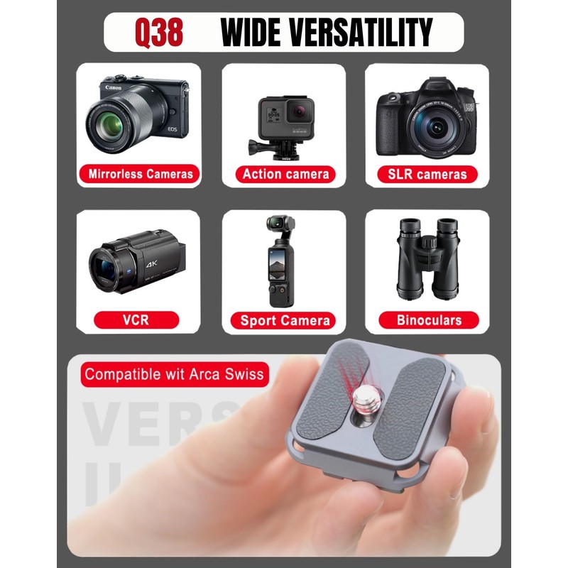 IFOOTAGE Seastars Quick Release Q38 Basic,Arca Swiss QR Plate Camera