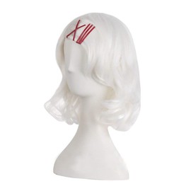 CHC FAIRY Women Short Curly Hair White Cosplay Wig
