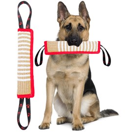 Clysoru Dog Tug Toy Dog Tough Jute Bite Pillow Lasting Training Equipment Puppy to Large Dogs Interactive Toy for Large Dogs and Small Dogs