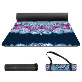 nuveti Yoga Mat Print Extra Thick TPE Non Slip Fitness Exercise Mat with Carrying Bag, 72"x24" Extra Thick 6MM Exercise & Workout Mat for Yoga, Pilates Fitness and Floor Exercises
