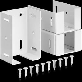 Hicarer 4 Pcs Heavy Duty Aluminum Fence Bracket with Screws for Vinyl Fencing Panel and Post Connection, Rail Bracket Kit Deck Railing Bracket, Fits 2 3/4 Inch Rails