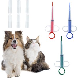 Roczential 3個 猫 薬 飲ませる シリンジ ペット ペット 投薬器, 介護補助 流動食 給水器 薬 補助 押し込み タイプ 摂食ツール 薬飲ませる道具 経口投薬器多機能 携帯用 犬猫用 ペット薬用品 注入器（赤+緑+青）