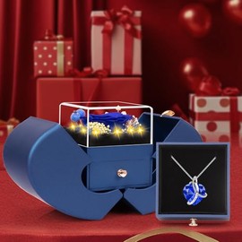 Rosa real preservada eterna para siempre, regalo de cumpleaños para mujeres, su mamá, esposa, novia, abuela, en San Valentín, día de la madre, Navidad, aniversario, romántico, Ajustable