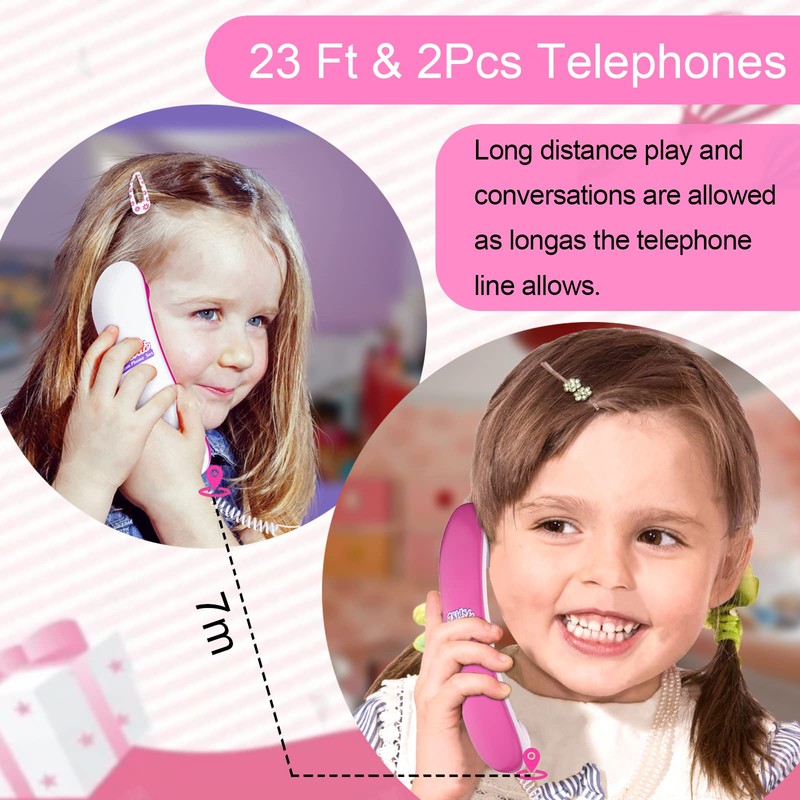 Kids' Play Phone with Real Ring Sounds, Pretend Play Telephone,