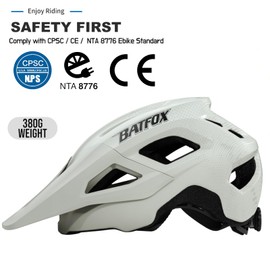 BATFOX Mountain Bike Helmet for Men Women,MTB Bicycle Cycling E-Bike Helmet for Adults Fit(52-60CM) (Khaki, M(52-56CM))