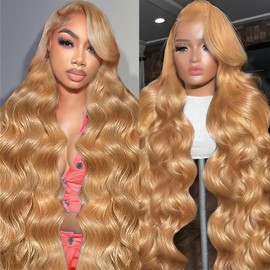 PUHPUH Pink Lace Front Wig Human Hair Body Wave 13x6 Lace Front Wigs Human Hair Pink Wig Human Hair Pre Plucked Colored 180% Density HD Transparent Lace Frontal Wigs With Baby Hair 30 Inch