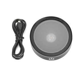 3D Crystal LED Light Base Black Flat Touch Multi Mode Colourful Round Show Stand Display Plate