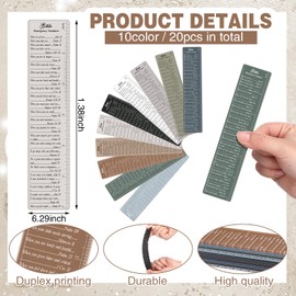 20 Pcs Books of The Bible Ruler 6 Inch Ruler Bulk Straight Edge Ruler Christian Bible Emergency Numbers acrylic Ruler Religious Bookmarks for Sunday School Rewards Church Party Back to School Supplies