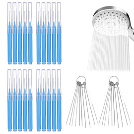 Shower Head Cleaning Brush Small Hole, 30pcs Shower Head Cleaner Picks, Multifunction Nozzle Tiny Cleaning Tool Brush For Gap Hole Anti-Clogging With Stiffer And Denser Bristles(Blue)