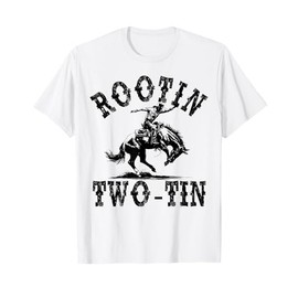 Rootin Two-tin 2nd Birthday 2 Year Old Western Cowboy Bday T-Shirt