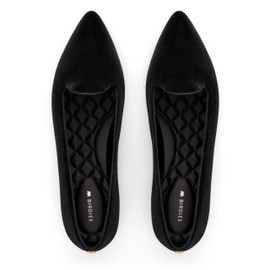 Birdies Women's Slip-On Flats, Comfortable Casual Dressy Shoes, Black Velvet, 8