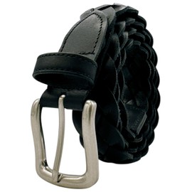 Iida Koubou SADO BELT Mesh Belt, Cowhide Leather, Hand Knitted, 1.2 inches (30 mm), Genuine Leather, Business, Casual, Busy Casual, Father's Day, Gift, Celebration, 01 black 4 braid