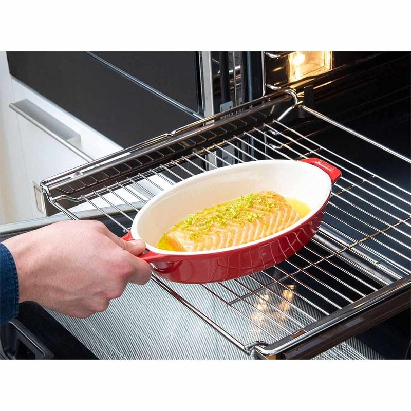 Staub Kleine ovale Auflaufform aus Keramik, Kirschrot