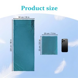 HDFCLUP Sleeping Bag Liner Adult Sleep Sack PortableTravel Sheets for Hotel Use Soft Hotel Sheets Alternativefor Camping Backpacking Hostel and Business TravelLightweight Compact 90x220cm (Blue)