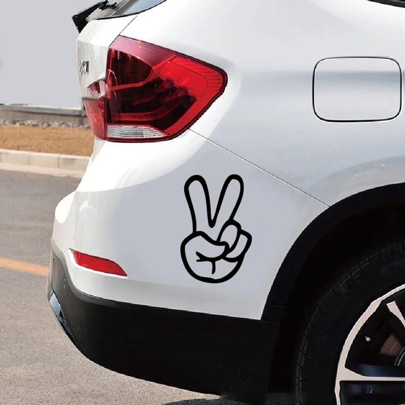 2Pack Finger Peace Sign Stickers,5.9"x4", Suitable for Laptops, Helmets, Cars,