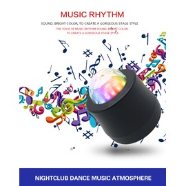 Tiardey Mini Disco Light,Sound Activated multi-coloured Strobe Light/Party Light/Led Stage Light/Disco Ball/Car Decoration Light - USB powered