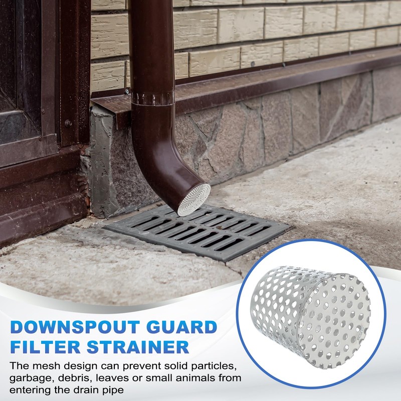 PATIKIL Gutter Guard Filter 3"-2.4", PVC Termination Cap Mesh Screen