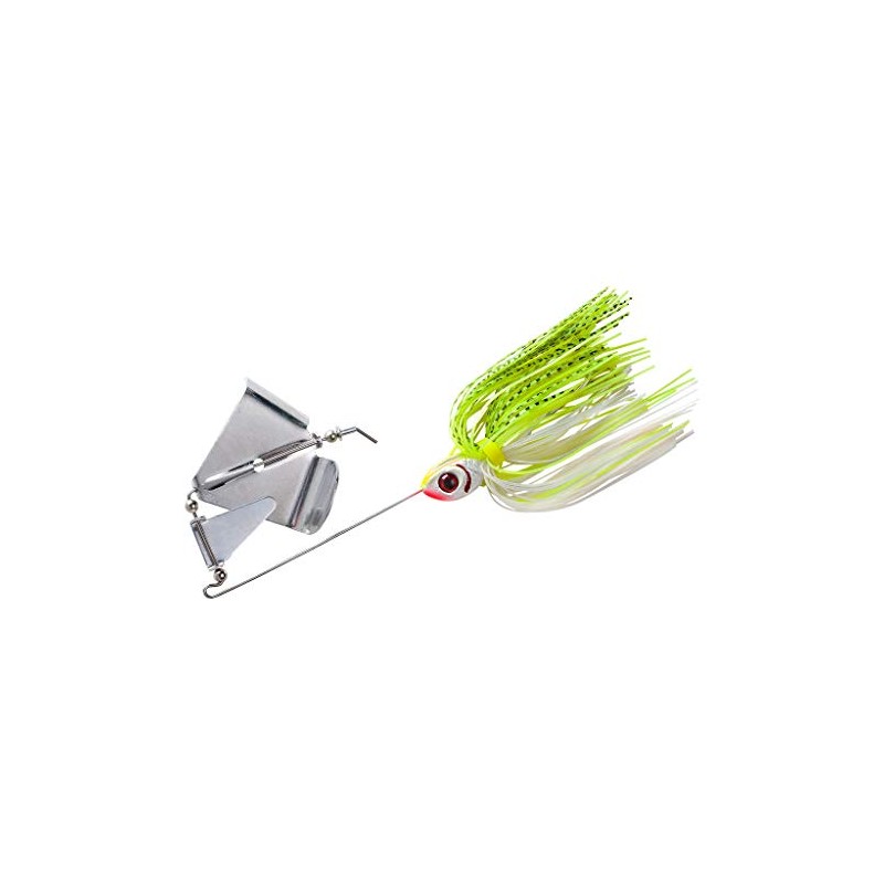 BOOYAH Buzz Buzzbait Bass Fishing Lure, White/Chartreuse Shad, 1/4 oz