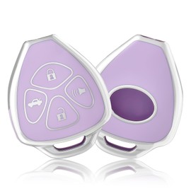 OFFCURVE Key Fob Cover for Toyota, Car Key Case for Toyota 2009-2016 Venza/Camry 2007 2008 2009 2010 2011/Corolla 2009-2010 Car Smart Key Accessories Holder Protector, Purple