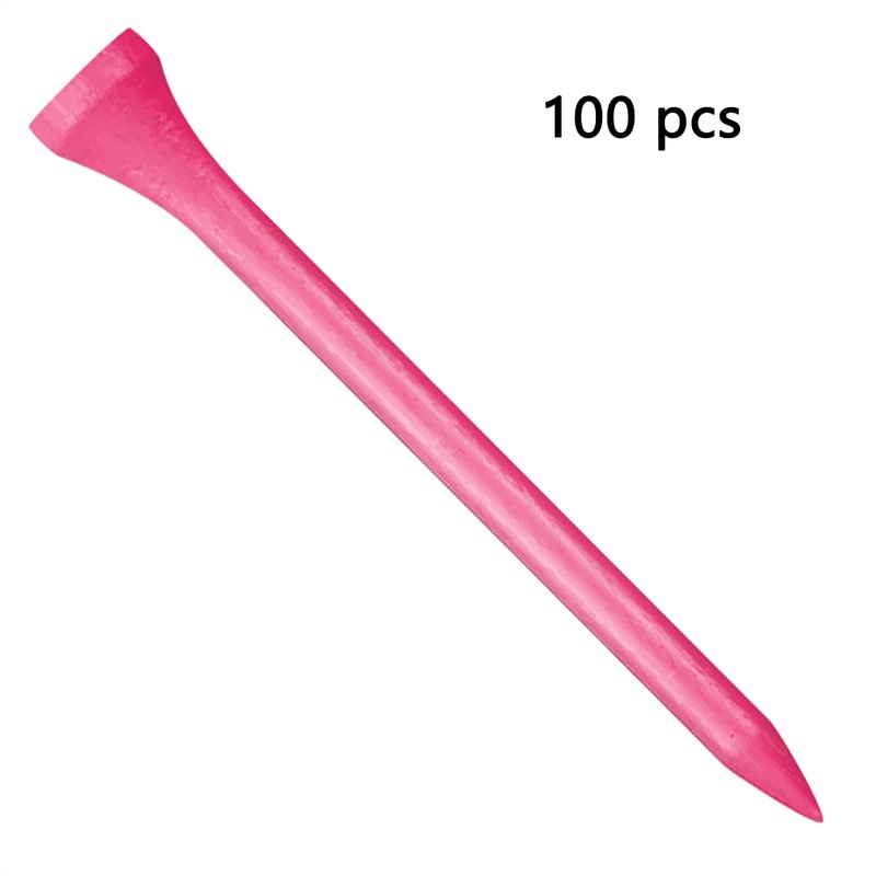Zivisk Wooden Golf Tees 3-1/4" 100 Count 83mm Pink