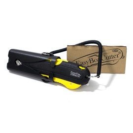 Modern Box Cutter, extra tape cutter at back, dual side edge guide, 3 blade depth setting, 2 blades and holster - Yellow Color 2000 STD