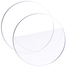 Circle Clear Acrylic Sheet, 12 x 12 Inches Round Acrylic Disc 1/16 Inches Thick Transparent Acrylic Panel for DIY Projects and Crafts (2 Pieces)