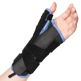 Velpeau Carpal Tunnel Wrist Brace with Thumb Support for Right and Left Hands, Thumb Spica Splint for De Quervain's Tenosynovitis, Sprain, Injuries, Tendonitis, Arthritis, Wrist Pain (Left Hand, L)