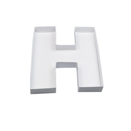 10" H Shaped Cardboard Letter Mache Chocolate Sweets Candy Container Box (White,H )