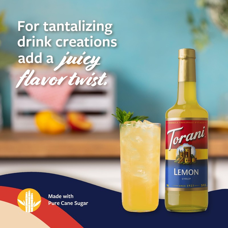 Torani Lemon Syrup for Drinks, Flavoring for Iced Tea, Sodas,