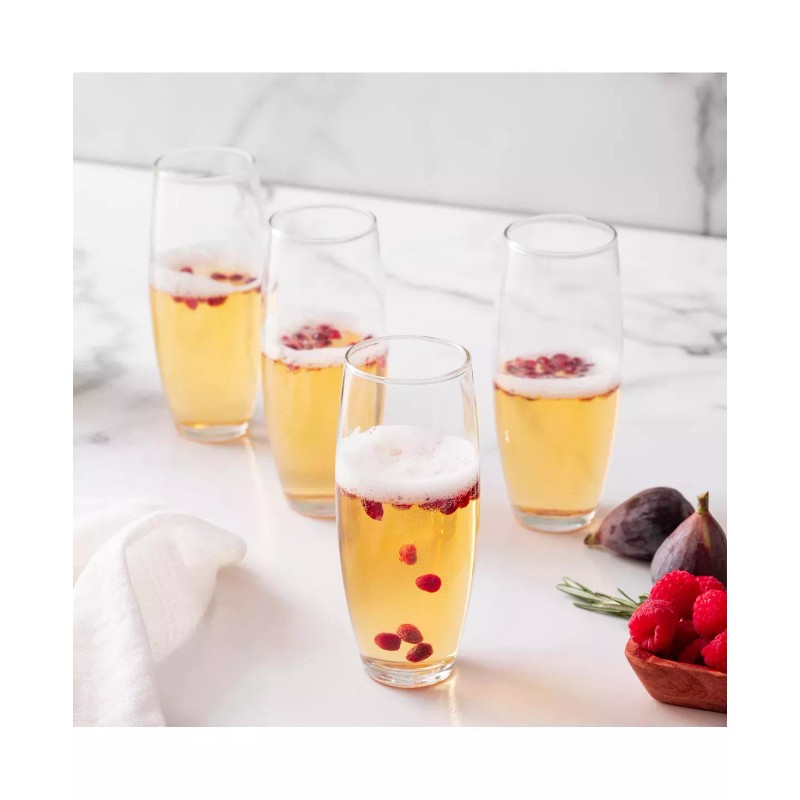 Luminarc Cachet Stemless Flutes, Set of 4 Champagne Glasses 9