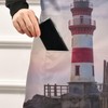 FRCSDIY Lakeside Lighthouse Adjustable Bib Apron,Waterdrop Resistant with 2 Pockets