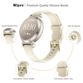 Wizvv Compatible with Garmin Lily 2 Silicone Band, 2 Pack Quick Release Soft Rubber Replacement Adjustable Sport Straps Compatible for Garmin Lily 2 Classic Smart Watch Accessory for Women