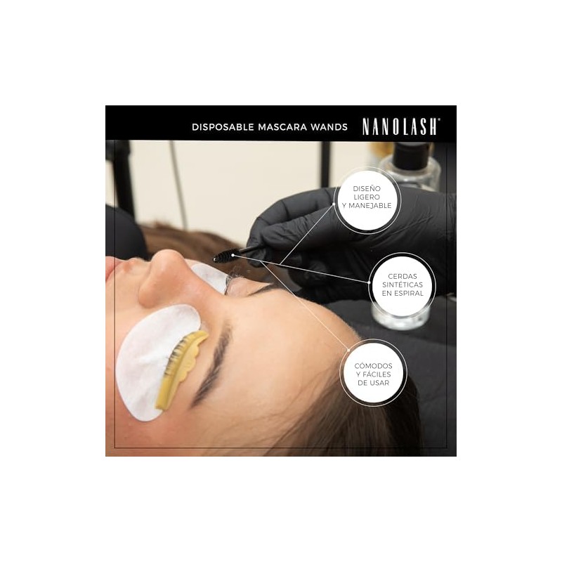 Varitas desechables para pestañas y cejas Nanolash 50 piezas -
