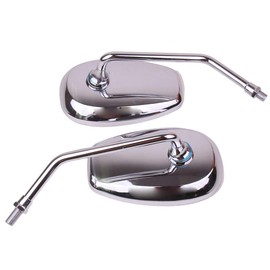 MotorToGo 1Pair Chrome Motorcycle Rear View Mirrors Compatible for 2008 Victory Vegas Jackpot