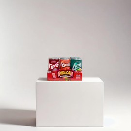 18 Kidsmania Mini Soda Can Fizzy Candy, 1.48 oz, Goody Bag Filler - Party Favor - 4 Assorted Flavors! (3 Packs of 6 Cans)