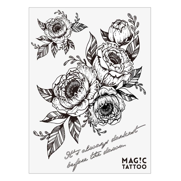 No.028_Gorgeous roses/roses, flowers, tattoos that disappear in 2 weeks, henna tattoo, jagua tattoo, Korean tattoo stickers