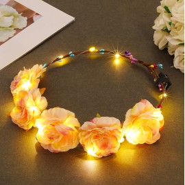Fashband LED Flower Crown Headband Luminous Wreath Headpiece Luminous Party Festival Hair Accessories for Women and Girls