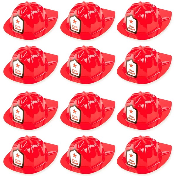 12 Pack Firefighter Children's Helmet Party Supplies for Kid's Costume Accessory