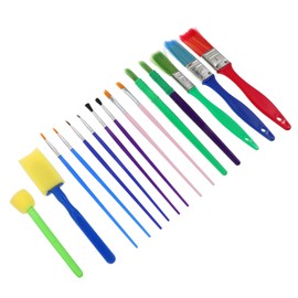 Operitacx 15pcs Washable Paint Set for Tempera Paintbrushes for Creative Art Easy Grip Non Toxic Quick Clean Up for Kindergarten and Home Use Random Color