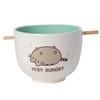 Enesco Pusheen the Cat Very Hungry Ramen Bowl with Chopsticks,