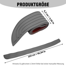 Hoypeyfiy Gummi-Schwellerschutz, Selbstklebender hinterer Stoßstangenschutz, kratzfester Autoschutz für die meisten Autos SUVs (Grau 104 cm x 9 cm)