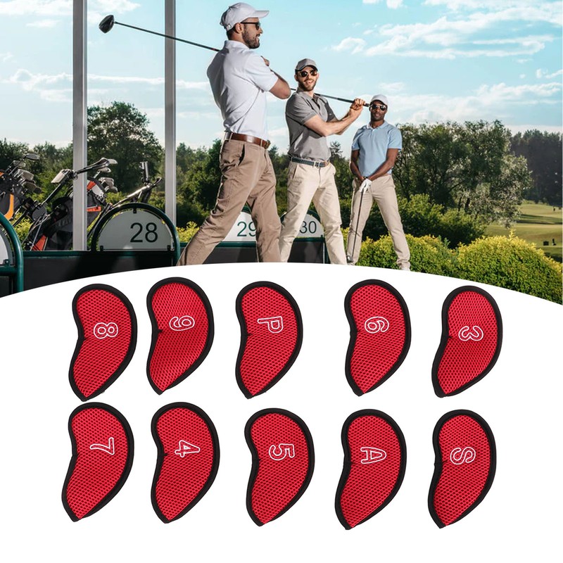 10pcs Golf Iron Covers Set with Numbers Waterproof Golf Head