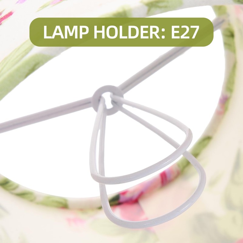 Generic Fabric Lampshade: Barrel Shape Lampshade - Simple Flower Pattern