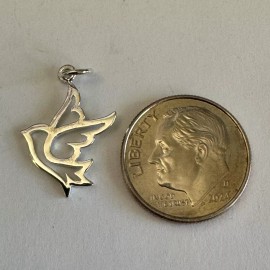 A694 925 Sterling Silver Peace Dove Charm, Christmas, Holiday, Guardian, Boxed, New!