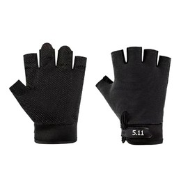 BrightGlow Kids Sports Half Finger Gloves Cycling Gloves Half Finger Tactical Gloves Non-Slip Children's Camouflage Gloves Gym Training Fitness Gloves Climbing Gloves, black