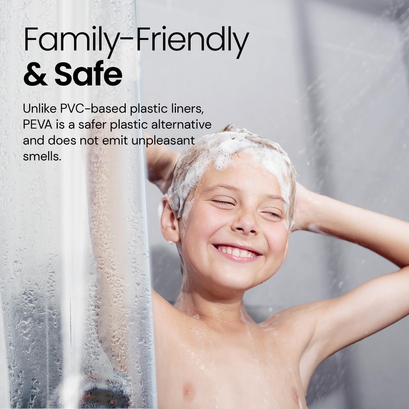 LiBa Bathroom Shower Curtain Liner - Waterproof Plastic Shower Curtain