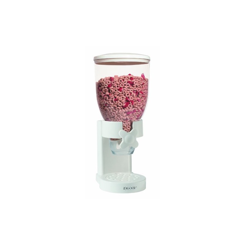 Zevro Single Dry Food Dispenser, White