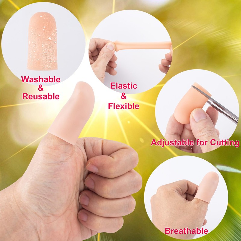 Joez Wonderful 10pcs Gel Finger Cots, Silicone Finger Covers, Thumb