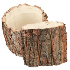 YARNOW 2pcs Log Flower Decor Planter Pot Wooden Bucket Container Bark Art Home Barrel Arrangement Plants Plant Decoration Farmhouse Indoor Vase Small Decorative Wood Planters Shabby