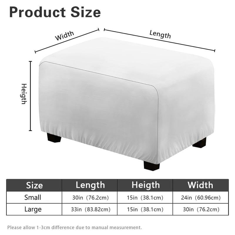 Talayituse Brown Cow Print Stretch Velvet Ottoman Slipcover Rectangle Folding